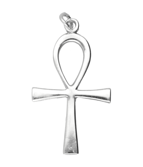 Zilveren Ankh ketting hanger groot