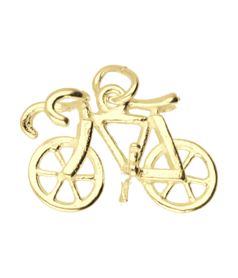 Golden Racing Bike Necklace Pendant