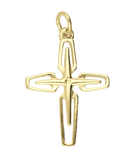 Golden Cross Openwork Necklace Pendant