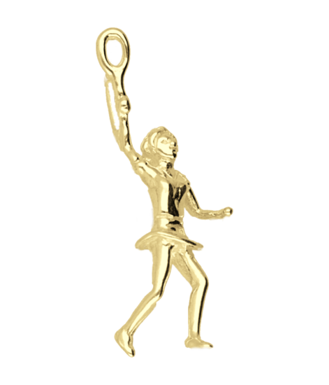 Gouden Tennisspeelster ketting hanger