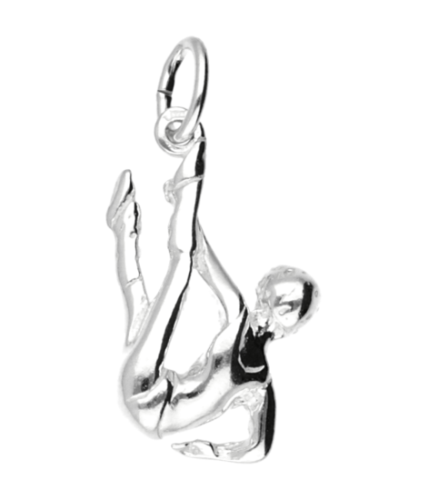 Zilveren Gym ketting hanger - strek hand-voet