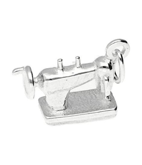 Silver Sewing Machine Necklace Pendant