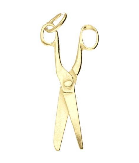 Gouden Schaar groot ketting hanger