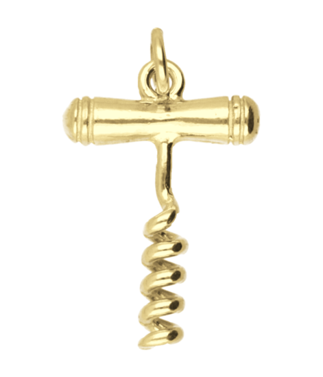 Gouden Kurkentrekker klein kettinghanger
