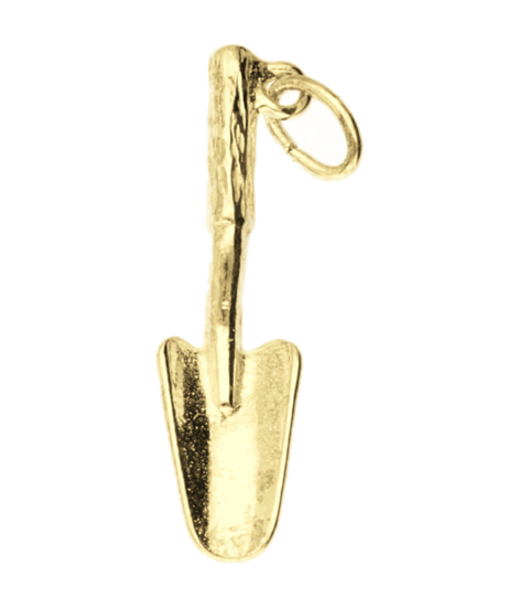 Golden Garden Trowel Necklace Pendant