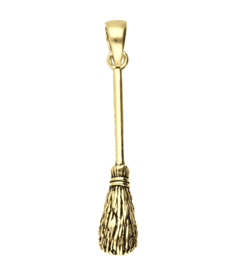 Golden Broom Necklace Pendant