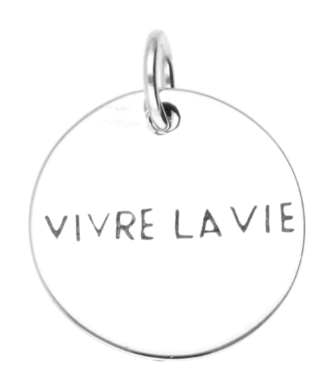 Zilveren Vivre la vie kettinghanger