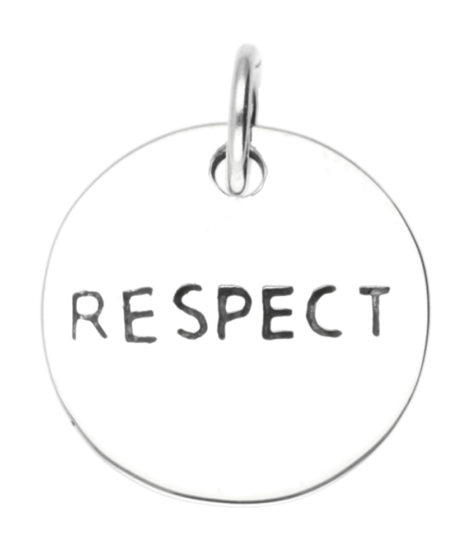 Zilveren Respect kettinghanger