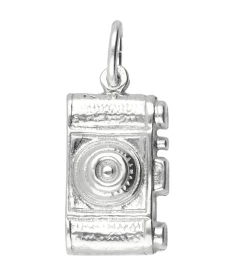 Zilveren Fototoestel - Fotocamera ketting hanger - groot