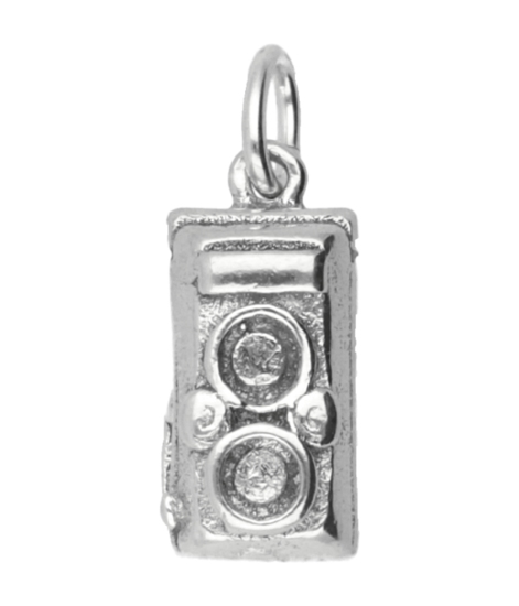 Zilveren Fotocamera ketting hanger - antiek