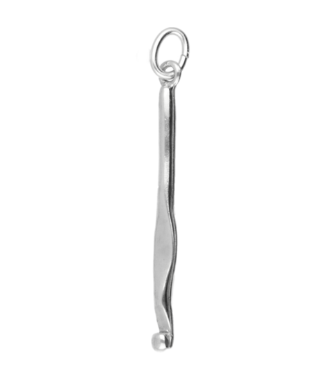 Zilveren Haaknaald ketting hanger