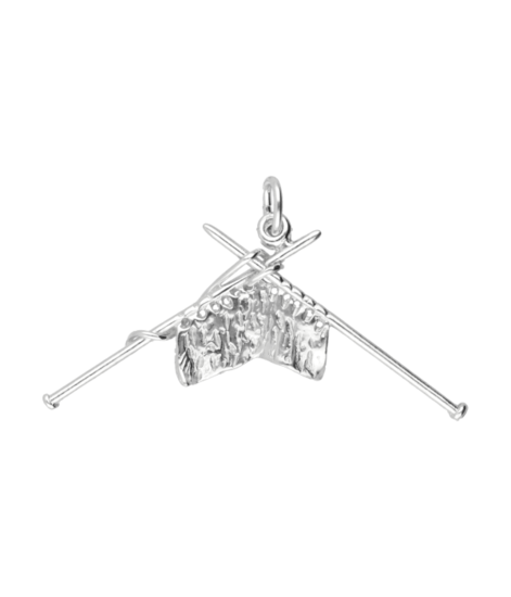 Zilveren Breiwerk ketting hanger
