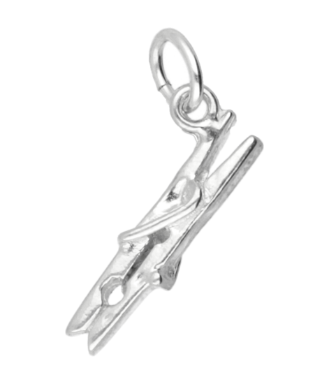 Zilveren Knijper ketting hanger
