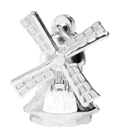 Zilveren Molen bovenkruier ketting hanger