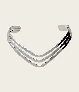 Zilveren Open armband 3 banen punt 19 cm