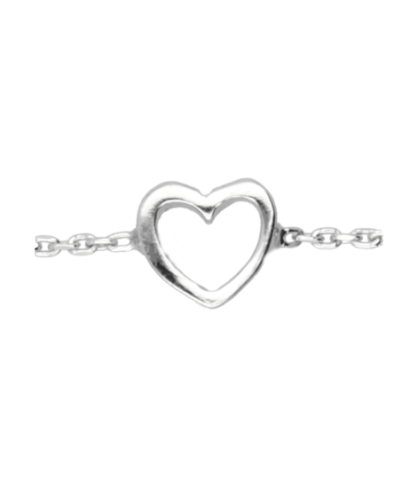 Zilveren Kinderarmband met open hart 15-17 cm