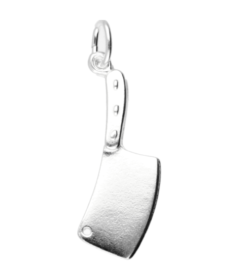 Zilveren Slagersbijl ketting hanger