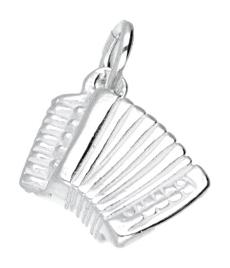 Zilveren Accordeon ketting hanger