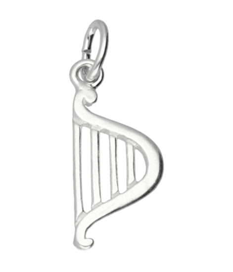 Zilveren Harp ketting hanger - 2