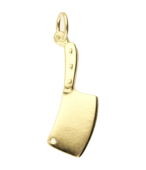 Gouden Slagersbijl ketting hanger