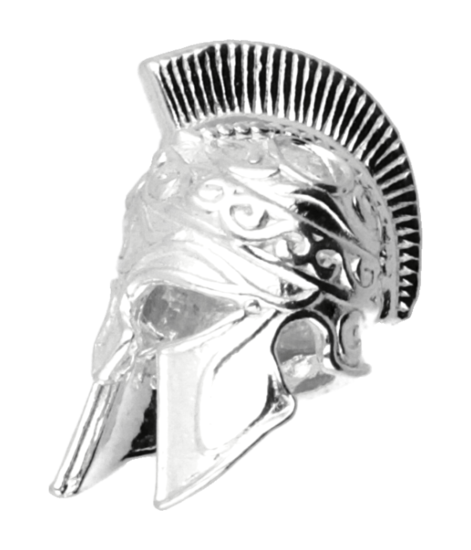 Silver Spartan Helmet Necklace Pendant