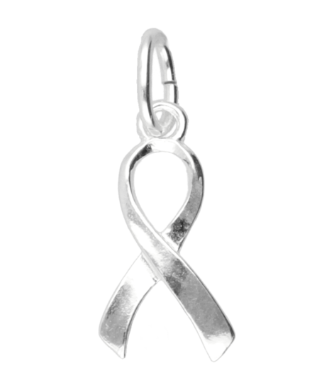 Zilveren Ribbon kanker bewustzijn teken kettinghanger
