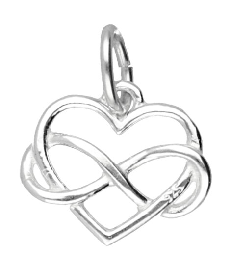 Zilveren Hart met infinity kettinghanger