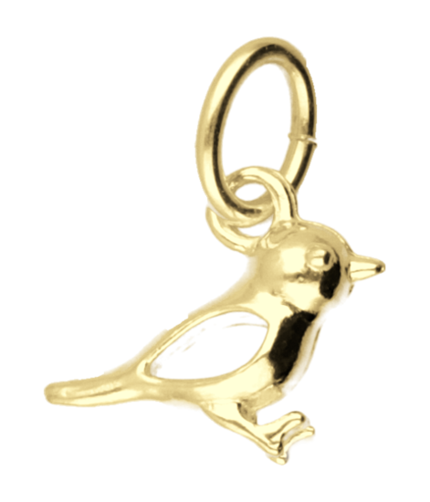Golden Sparrow Bird Small Necklace Pendant