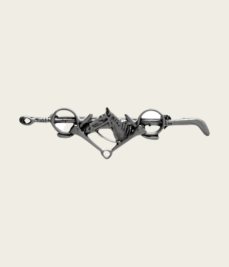 Zilveren Paarden polo broche kledingspeld