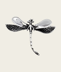 Zilveren Libelle XL broche kledingspeld