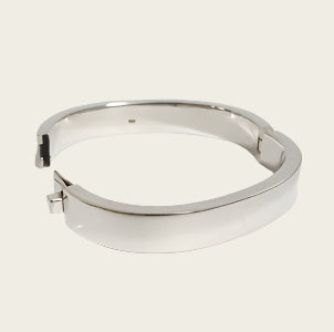 Zilveren kast armband smal 1cm breed en diameter 19 cm