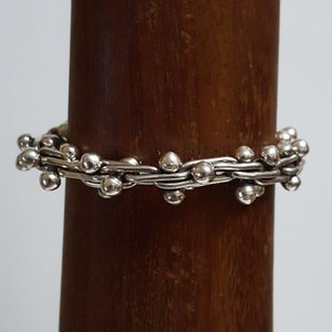 Zilveren dubbele bolletjes 21 cm massief armband