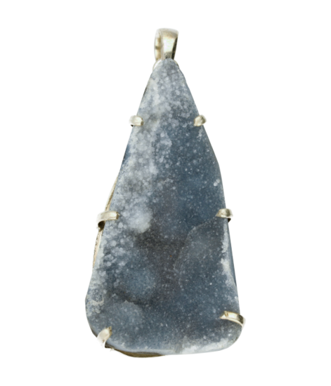 Zilveren Chalcedoon edelsteen vrije vorm XL hanger