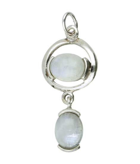 Silver Moonstone Duo Gemstone Pendant