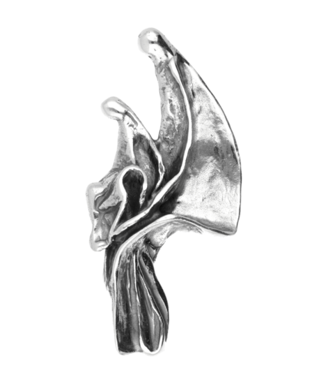 Silver Child on mother's lap, heavy solid XL pendant - H. Lenferink