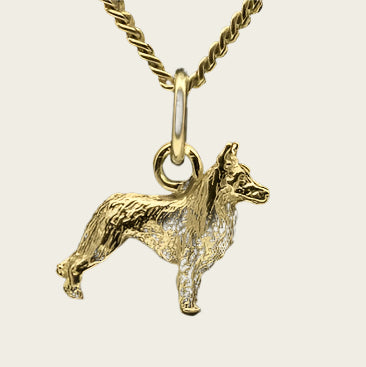 Gouden Hollandse herder langhaar hond hanger - klein