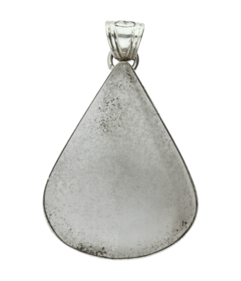 Zilveren blauwe Chalcedoon edelsteen druppel XL hanger