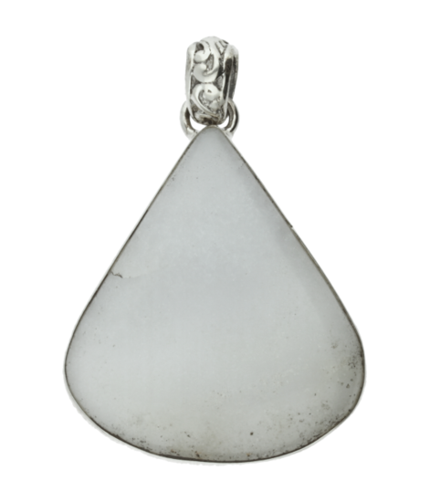 Zilveren blauwe Chalcedoon edelsteen druppel XL hanger