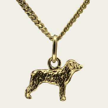 Golden Pyrenean Shepherd Ears Uncropped Necklace Pendant - Small