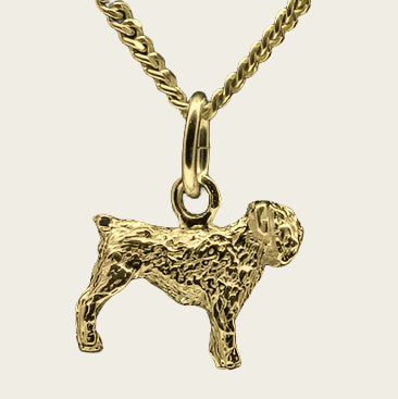 Gouden Bouvier oren gecoupeerd ketting hanger - klein