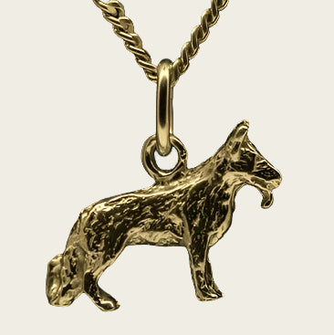 Gouden Duitse Herder ketting hanger - klein