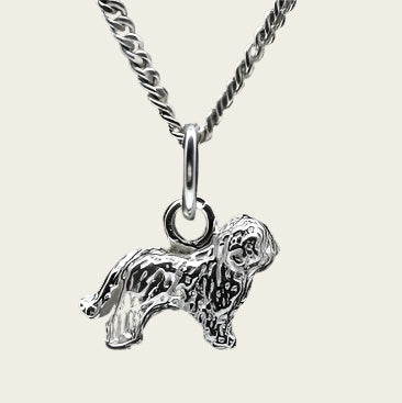 Zilveren Bobtail met staart ketting hanger - klein