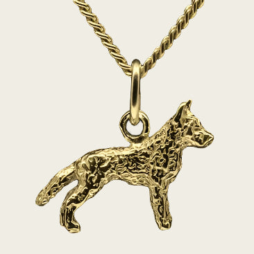 Gouden Hollandse Herder ruwhaar ketting hanger - klein