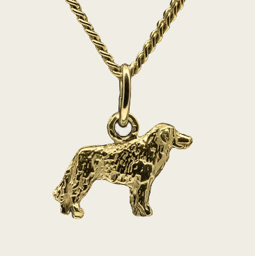 Gouden Kuvasz met krulletjes vacht ketting hanger - klein