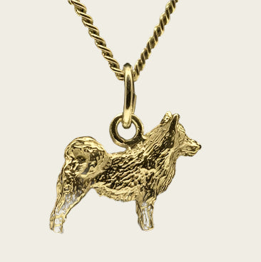 Gouden Zweedse Lappenhond ketting hanger - klein