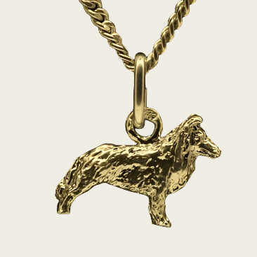 Gouden Collie Sheltie ketting hanger - klein