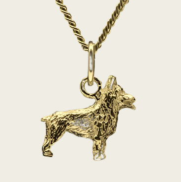 Gouden Vastgotaspets Zweedse Valhund ketting hanger - klein