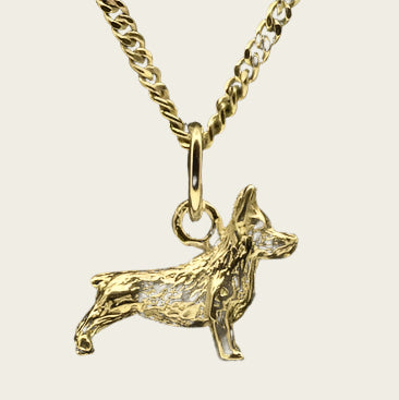 Gouden Welsh Corgi Pembroke ketting hanger - klein