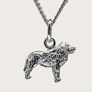 Zilveren Cao da serra da estrela ketting hanger - klein