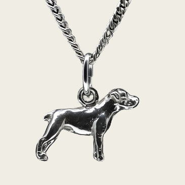 Zilveren Amerikaanse bulldog ongecoupeerd ketting hanger - klein
